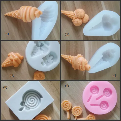 Silicone Ice Cream Lollipop Baking Molds Multiple Shapes DIY Chocolate Resin Molds For Cake Decorating Cheese Candy Lollipop Tools