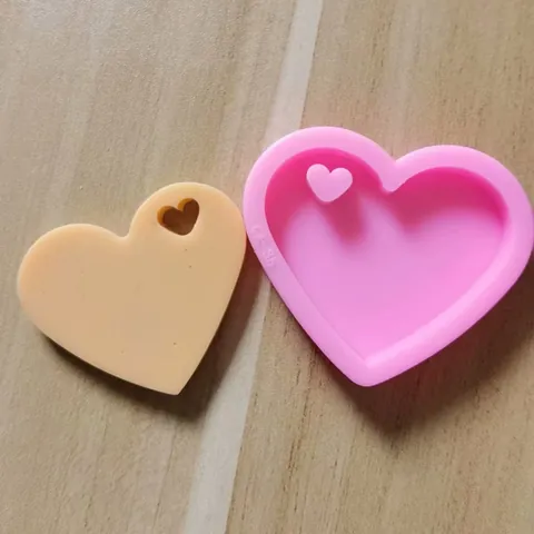 Mini Hartvormige Spiegel Siliconen Vorm Voor DIY Sleutelhanger Auto Hanger Aromatherapie Kaars Hars Crafting Gereedschap Roze Hart Vorm