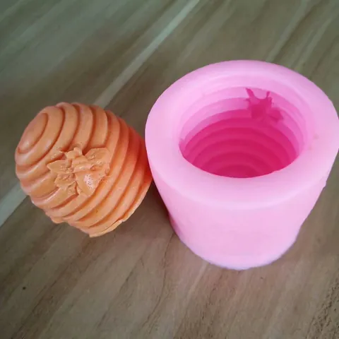 3D Honeycomb Bee Silicone Mold For Cake Decoration Fondant Chocolate Soap Candle Making DIY Baking Tool Pink
