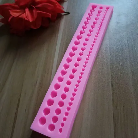 Silicone Pearl String Mold For Cake Decoration DIY Baking Tool 3 Row Beads Fondant Chocolate Sugar Craft Molding Tool Kitchen Bakeware