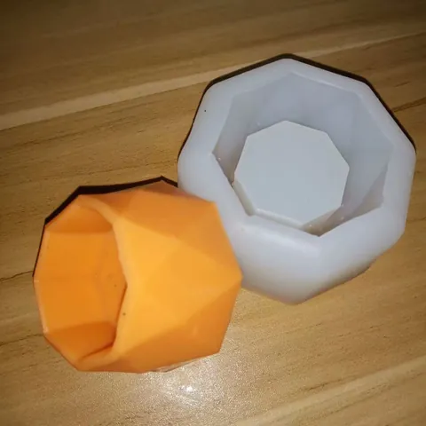 DIY Geometric Silicone Mold For Succulent Plant Pot Fondant Cake Decoration Polyhedron Shape Resin Craft Making Baking Tool