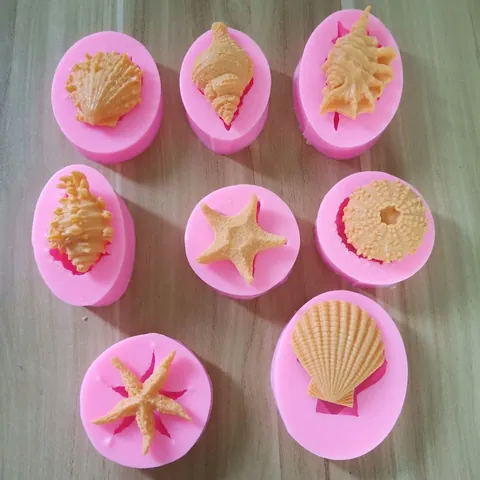 Ocean Series Silicone Molds For Cake Decoration Conch Starfish Shell Shape Fondant Baking Mold DIY Chocolate Crafting Mold