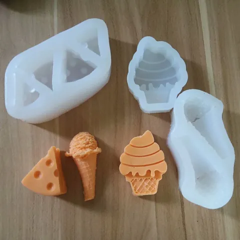 DIY Silicone Cake Mold Ice Cream Cone Cheese Shape Fondant Baking Decorating Tool For Dessert Chocolate Handmade Soap Mold