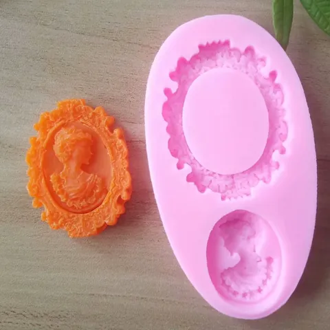 Vintage Beauty Photo Frame Cameo Silicone Mold For Cake Decoration Fondant Chocolate Aromatherapy Plaster DIY Baking Tool