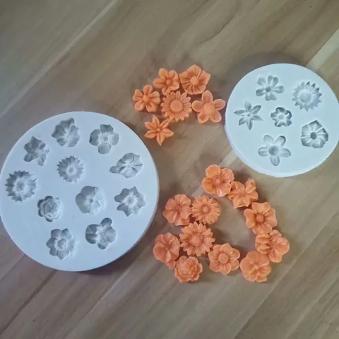 Stampi per Torte in Silicone Floreale Stampi per Decorare Cioccolato Fondente a Forma di Fiore Rotondo Strumenti da Forno