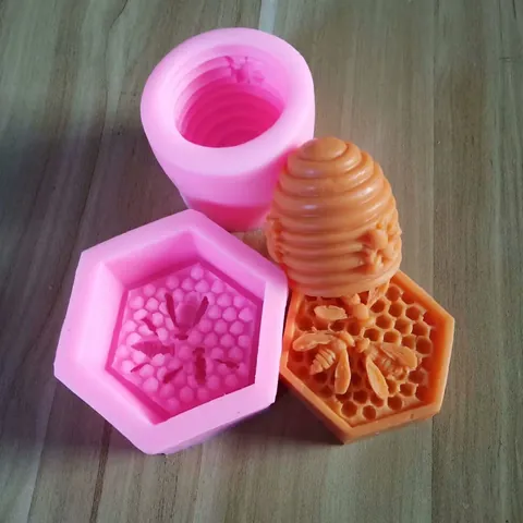 Bee Honeycomb Silicone Mold Cake Decoration Chocolate DIY Baking Tools Creative Sugarcraft Fondant Resin Crafting Mold