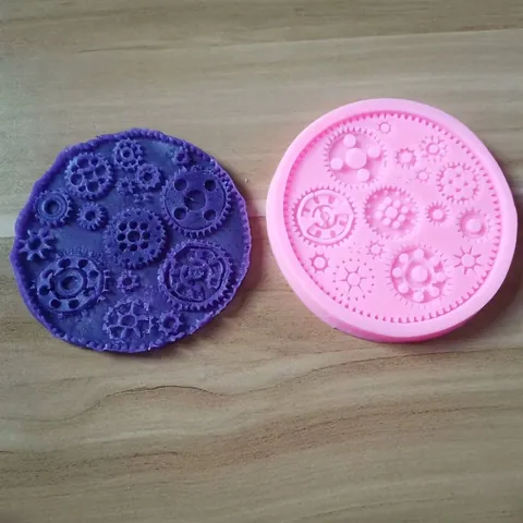 Stampo in Silicone per Fondente a Forma di Ingranaggio di Orologio Steampunk Parti Meccaniche Industriali per Decorazione Torte