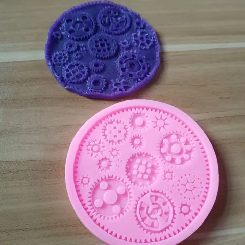 Stampo in Silicone per Fondente a Forma di Ingranaggio di Orologio Steampunk Parti Meccaniche Industriali per Decorazione Torte