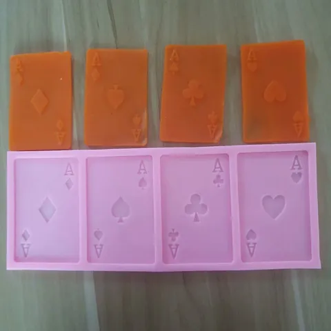 Stampo per Torte in Silicone 3D Poker Ace Design di Carte da Gioco per Cioccolato Fondente Strumento di Cottura Fai da Te