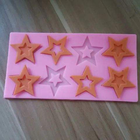 Star Shape Silicone Baking Mold For Fondant Chocolate DIY 8-Cavity Pink Rectangular Cake Decoration Mold Kitchen Bakeware