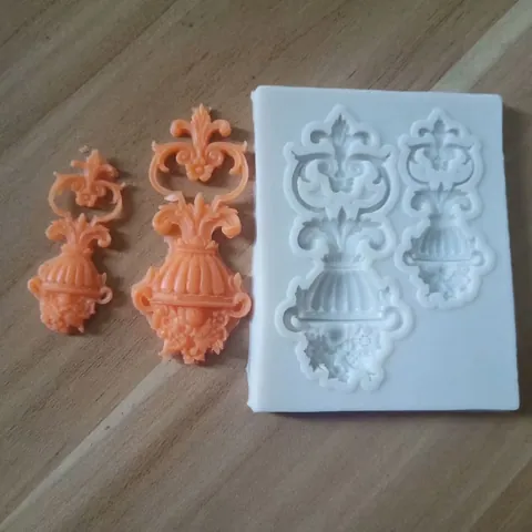 European Relief Flower Pot Silicone Cake Mold DIY Fondant Chocolate Decoration Tool For Baking Kitchen Decorative Craft
