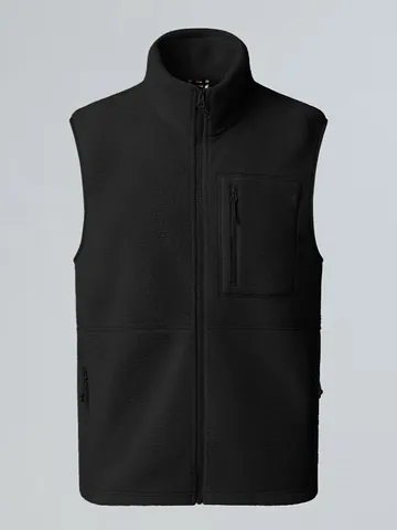 Men's Outdoor Fleece Vest Stand Collar Zipper Casual Sportswear Warm Sleeveless Jacket Polyester Top For Autumn Winter
