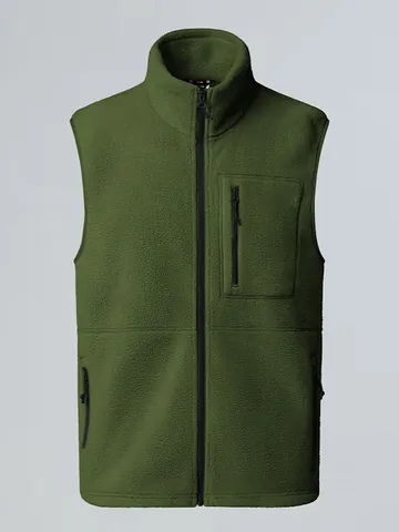 Men's Outdoor Fleece Vest Stand Collar Zipper Casual Sportswear Warm Sleeveless Jacket Polyester Top For Autumn Winter