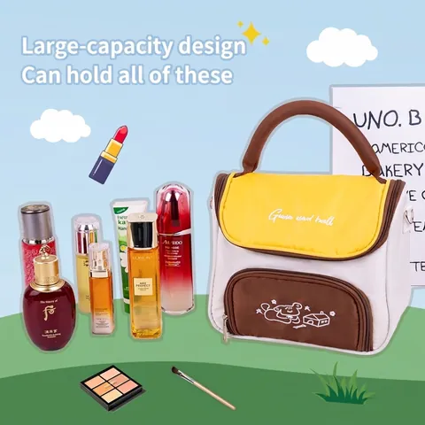 Ins Minimalist Large Capacity Handheld Canvas Storage Bag Student Stationery Pencil Case Multi-functional Toiletry Bag For School Women Girls