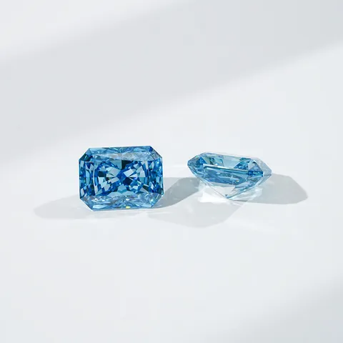 Lab Grown Blue Diamond Radiant Cut Loose Stone CVD Synthetic Diamond With Certificate For Jewelry Making Setting Accessory