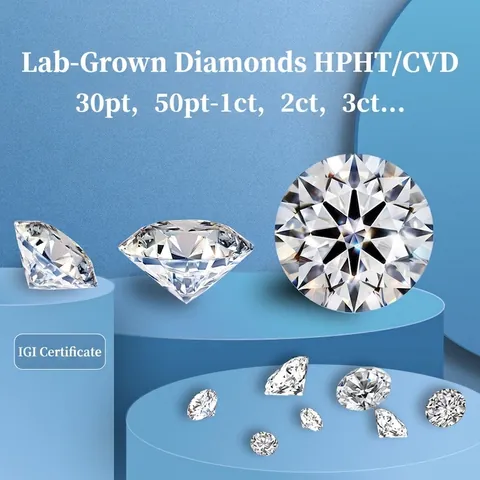 Certified Lab Grown Diamond Loose Stone Round Brilliant Cut Lab Created Diamond For Jewelry Making Engagement Wedding Ring Accessory