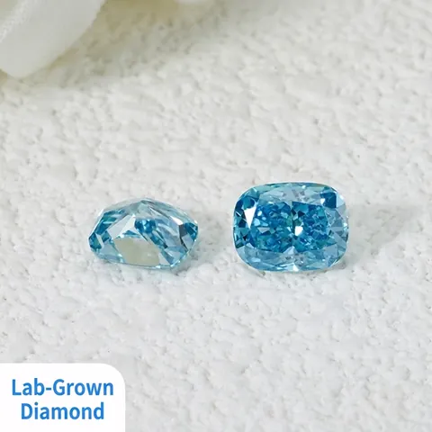 Professional Cushion Cut Blue Lab-Grown Diamond CVD HPHT Loose Stone Faceted Lab Diamond For Custom Jewelry Making
