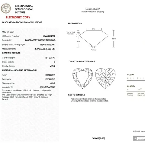 Lab Grown Heart Cut Loose Diamond With IGI Certificate D Color HPHT Lab Created Diamond For Jewelry Making Wedding Engagement Ring Setting