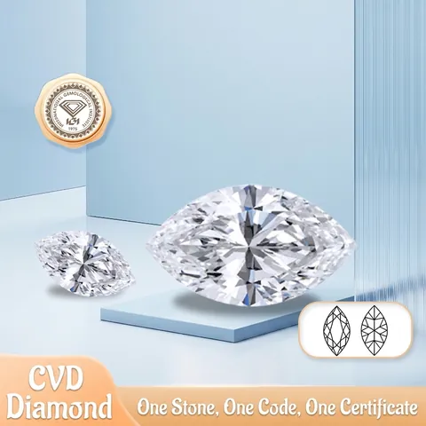 Lab-Grown Diamond Marquise Cut IGI Certified D Color VS VVS Clarity Loose Diamond For Custom Jewelry Ring Setting Gift