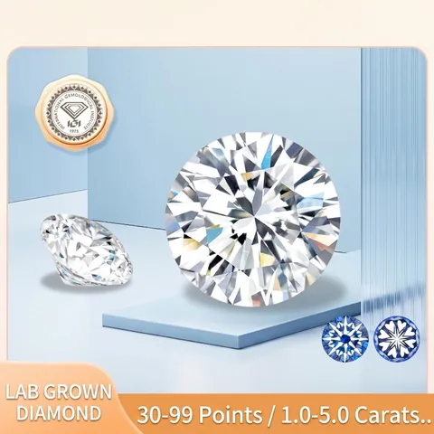 Round Brilliant Cut Lab-Grown Loose Diamond With IGI Certificate D E Color VVS VS Clarity For Jewelry Ring Necklace Inlay