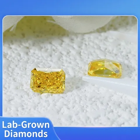 Radiant Cut Lab Grown Yellow Diamond Loose Stone HPHT CVD Synthetic Yellow Diamond For Jewelry Making Fine Jewelry Wholesale