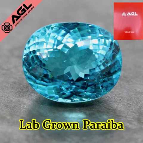 In Laboratorium Gekweekte Paraiba Saffier Ovaal Geslepen Edelsteen Voor Sieraden Met AGL Certificaat Neon Blauw GRA