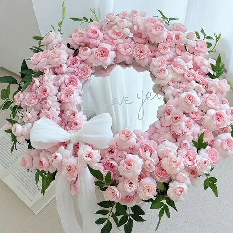 Acrylic Mirror Heart Round Shaped Flower Bouquet Decoration DIY Floral Arrangement Accessory For Wedding Valentine Decor