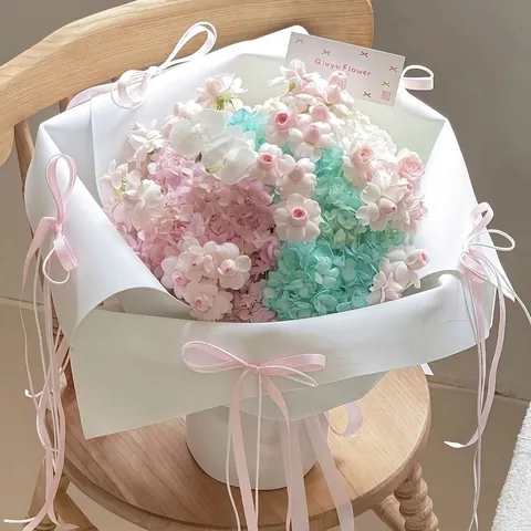 Papier d'Emballage en Mousse Épaissi Imperméable pour Bouquet de Fleurs DIY Emballage Cadeau Papier Éponge Laminé Floral