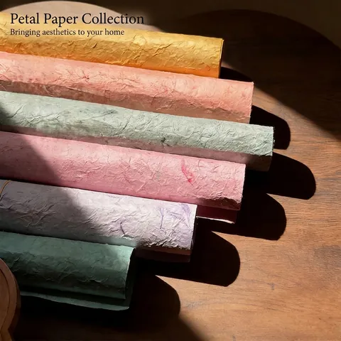 Koreaanse Wolkenstructuur Kapok Papier Bloemen Verpakkingsmateriaal Gembosseerd Handgemaakt Bloemig Inpakpapier Voor Boeketten