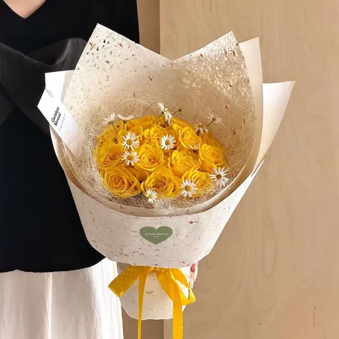 Dreamy Macaron Sisal Fiber Petal Wrapping Paper High Texture Handmade DIY Flower Gift Packaging Material Five Sheets