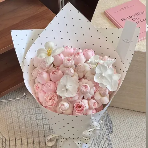 Koreaanse Ins Stijl Stippen Bloemen Inpakpapier Waterdicht Cadeau Verpakkingspapier Voor Boeketten DIY Craft 10 Vellen