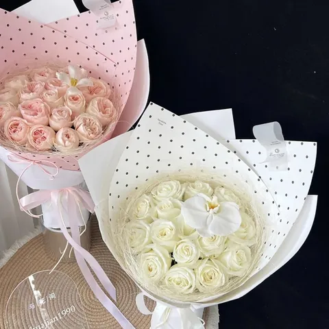 Koreaanse Ins Stijl Stippen Bloemen Inpakpapier Waterdicht Cadeau Verpakkingspapier Voor Boeketten DIY Craft 10 Vellen