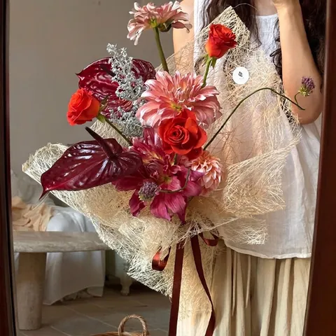 Wood-Free Fiber Paper Flower Wrapping Paper Hollow Mesh Artistic Material For DIY Florist Bouquet Decoration