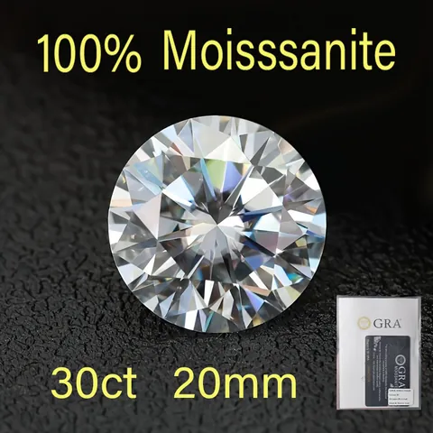 GRA Certified Round Brilliant Cut Moissanite Loose Stone D Color VVS1 Clarity Hearts and Arrows Moissanite Diamond Gemstone