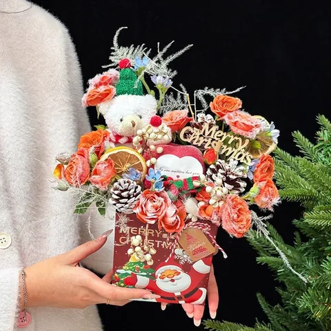 Kerstman Rendier Patroon Cadeau Handtas Snoep Appel Verpakking Doos Feestelijke Party Benodigdheden Geschenkverpakking