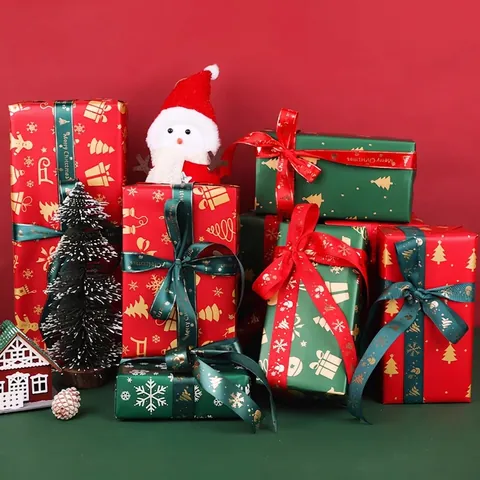 Christmas Waterproof Pearlescent Film Wrapping Paper For Flower Bouquet Gift Box DIY Floral Packaging Craft Materials