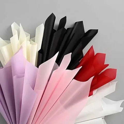 Papel de Embalaje Floral Impermeable Textura Alas de Cicada Superficie Mate Translúcida Material de Decoración de Ramo de Flores DIY