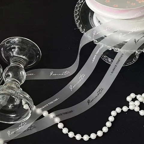 Cinta Jelly Transparente Mate Impresión de Letras Románticas Embalaje de Flores DIY Ramo de Regalos Decorativo