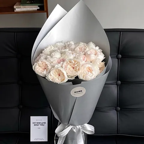 Matte Silver Flower Wrapping Kraft Paper Waterproof Coating Pearlescent Film DIY Bouquet Packaging Cardboard For Floral