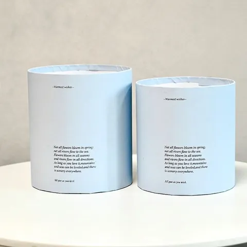 Round Frosted Specialty Paper Flower Buckets Set Hot Stamping Decorative Gift Boxes For DIY Floral Arrangement Wedding Party