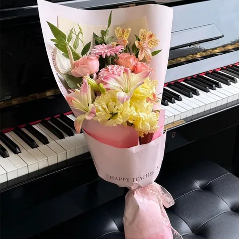 Chinese Stijl Kraftpapier Bloemeninpakpapier Leraar Dankbaarheid Perzik Calligrafie Poster Voor Festival Cadeau Decoratie