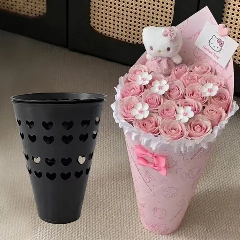 Forro de Ramo Elevado de Plástico Herramienta de Soporte en Forma de Corazón Hueco para Floristería Boda Fiesta Decoración