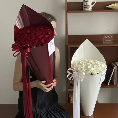 Thickened Leather Texture Waterproof Flower Wrapping Paper For Bouquet Gift Decoration Valentine's Day Floral Supplies
