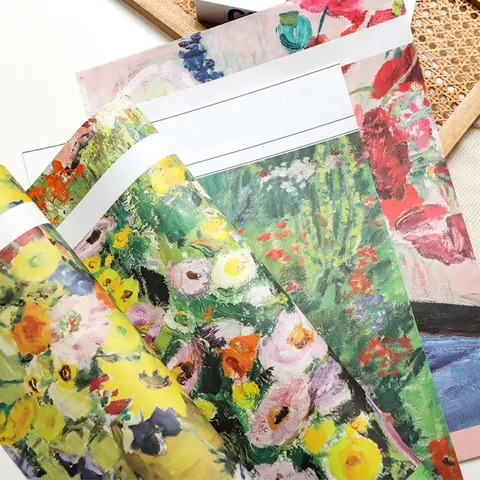 Romantic Moment Oil Painting Flower Wrapping Paper Forest Style Kraft Paper For Bouquet Gift Decoration Floral Design
