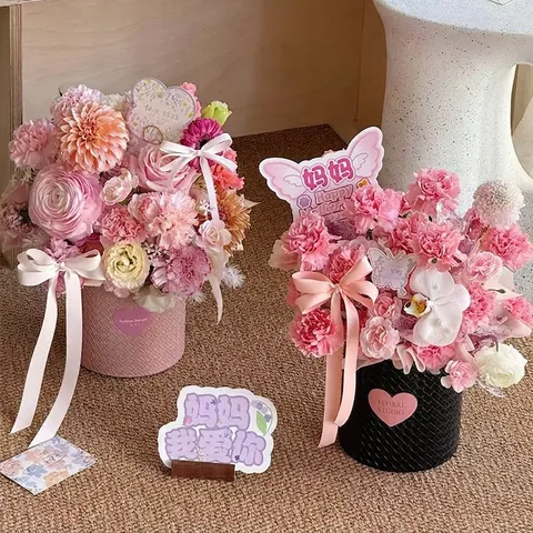 Set di Secchielli per Fiori con Motivo Plaid in Cartone per Composizioni Fai da Te Secchiello per Fiori di Alta Qualità per Matrimonio