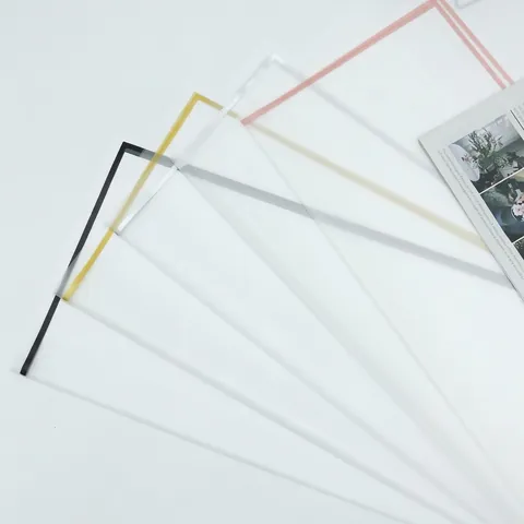 Minimalist Border Frosted Wrapping Paper Translucent Waterproof Floral Packaging Paper For Bouquet Gift Wrapping Material