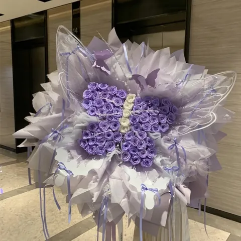Marco de Ramo de Bricolaje con Forma de Mariposa Herramienta de Arreglo Floral Soporte de Flores de Plástico para Decoración de Bodas