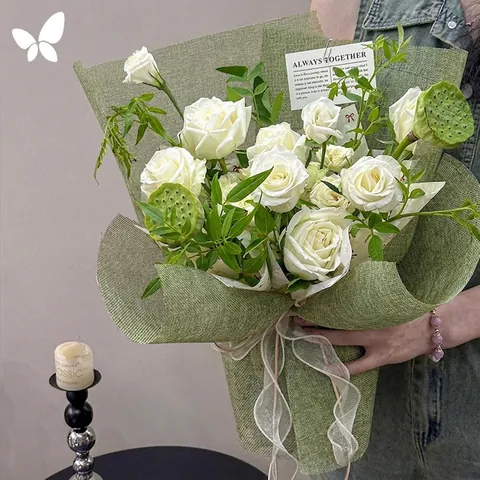 Natural Jute Burlap Mesh Sheets Roll For Flower Bouquet Wrapping DIY Crafts Vintage Pastoral Style Floral Packaging Material