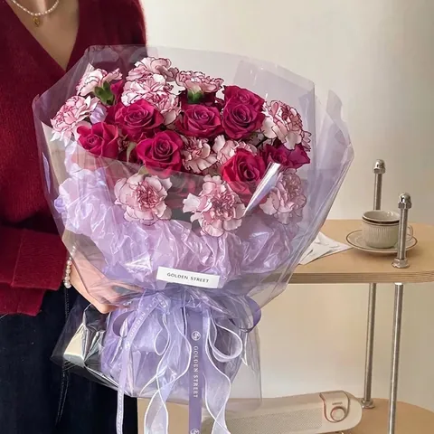 Waterproof Semi Transparent OPP Jelly Film Flower Wrapping Paper Crystal Cellophane Multi Color Gift Bouquet Packaging Roll