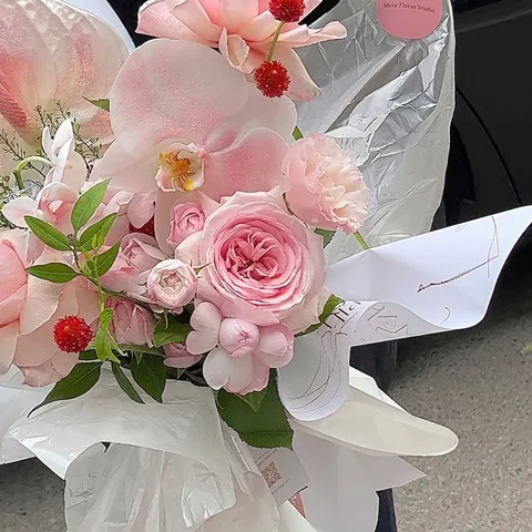 Iridescent Glazed Flower Packaging Paper Waterproof Thickened OPP Plastic Film Roll For Floral Bouquet Gift Wrap DIY Craft